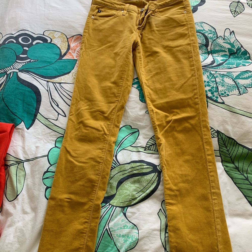 Cords. Yellow. AG. The Stevie petite